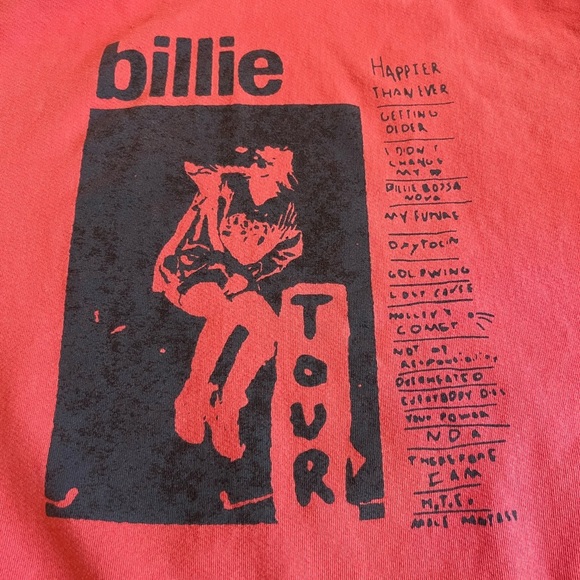 Billie Eilish Rare Happier Than Ever World Tour 2022 Red Hoodie Small - Picture 2 of 11